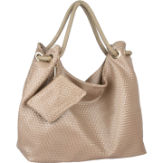 VIANCA Oversized Embossed Woven Pattern Top Double Handle Shopper Tote Hobo Shoulder Bag Satchel Handbag Pewter - Hand bag - $35.50 