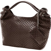 VONETTA Brown Embossed Woven Large Hobo Double Handles Shoulder Bag Satchel Handbag Purse w/Mini Bag - Hand bag - $25.50 