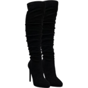 Velvet Thigh High Boots - Čizme - 