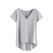 Verdusa Women's Casual V Neck Short Sleeve High Low Tunic Loose Tops - Hemden - kurz - $9.99  ~ 8.58€