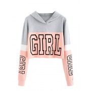 Verdusa Women’s Sporty Graphic Color Block Pullover Hoodie Crop Sweatshirt - Košulje - kratke - $15.99  ~ 101,58kn