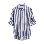 Verdusa Women's Striped Chest Pocket Button-Down Blouse Shirt - Košulje - kratke - $15.99  ~ 101,58kn