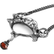 Vertebra & Garnet Necklace #gothic - Halsketten - $70.00  ~ 60.12€