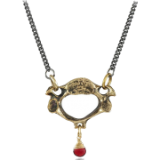 Vertebra & Garnet Necklace #valentines - Halsketten - $65.00  ~ 55.83€