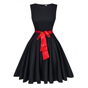 V fashion Women's 1950s Vintage Rockabilly Dresses Audrey Hepburn Style Swing Dress - Dresses - $8.99 