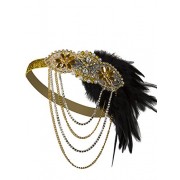 Vijiv Gold Inspired 1920s Flapper Headband Accessories Gatsby Style 20s Headpiece - Accessories - $15.99 