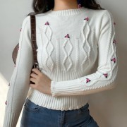 Vintage Small Round Neck Handmade Croche - Pullovers - $29.99 