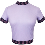 Vintage Toon Purple Smiley Ribbon Short - T-shirts - $25.99 