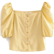 Vintage checkered slinky square collar p - T-shirts - $25.99 