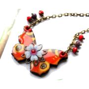 Vintage illustrated butterfly necklace - Ожерелья - 24.50€ 