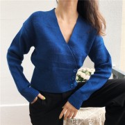 Vintage royal blue sweater coat wool ble - Košulje - kratke - $32.99  ~ 209,57kn