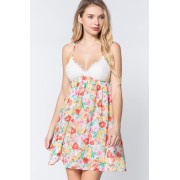 V-neck Open Back Floral Mini Dress - Vestiti - $18.70  ~ 16.06€