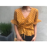 V-neck flared sleeve blouse - Myファッションスナップ - $25.99  ~ ¥2,925