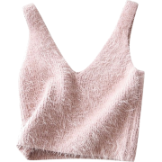 V-neck mohair short knit vest - Chalecos - $19.99  ~ 17.17€