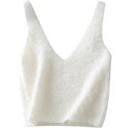 V-neck mohair short knit vest - Vests - $19.99 