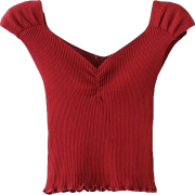 V-neck solid color knit short-sleeved to - Košulje - kratke - $23.99  ~ 152,40kn