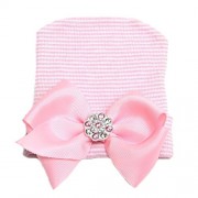 WILLTOO Newborn Lovely Soft Cute Hat Bow Baby Girl Hospital Beanie Hat (F) - Accessories - $2.95 