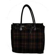 WOMEN'S TOMMY HILFIGER EW TOTE (BLACK/GRAY PLAID) - Hand bag - $99.00 