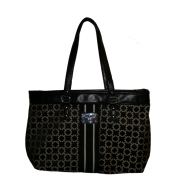 WOMEN'S TOMMY HILFIGER H SIGNATURE HANDBAG (BLACK/GRAY) - Hand bag - $99.00 