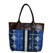 WOMEN'S TOMMY HILFIGER LARGE LOGO ITEMS TOTE (BLUE/WHITE PRINT) - Hand bag - $99.00 