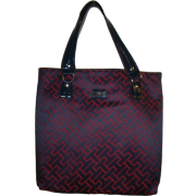 WOMEN'S TOMMY HILFIGER LARGE TOTE (BURGANDY/NAVY) 14"X13"X4.5" - Borse - $99.00  ~ 85.03€