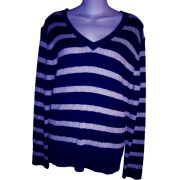 WOMEN'S TOMMY HILFIGER SHIRT SIZE XL (NAVY/GRAY STRIPED) - Pullovers - $49.50 