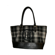 WOMEN'S TOMMY HILFIGER TOTE HANDBAG (Black Plaid) - Hand bag - $95.00 