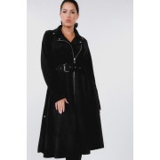 Waist Belt Tacked Faux Suede Coat - Куртки и пальто - $106.15  ~ 91.17€