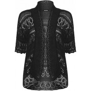 WearAll Women's Plus Knitted Crochet Short Sleeve Top Shrug Open Cardigan - Košulje - kratke - $3.03  ~ 19,25kn