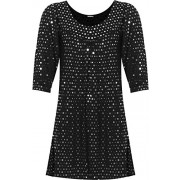 WearAll Women's Plus Long Sleeve Sequin Spot Party Top Polka Dot Scoop Neck - Koszule - krótkie - $15.00  ~ 12.88€