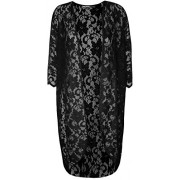 WearAll Women's Plus Size Floral Lace Short Sleeve Long Open Cardigan - Srajce - kratke - $15.98  ~ 13.72€