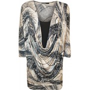 WearAll Women's Plus Size Print Cowl Neck Short Sleeve Insert Top - Košulje - kratke - $16.21  ~ 102,98kn