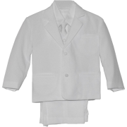 White Baby Boy & Boys Tuxedo Suit, Special occasion suit, Jacket, Shirt, Vest, Tie & Pants - Suits - $31.90 