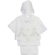 White Christening Baby Boy Short Tuxedo Suit, Special occasion suit - Suits - $28.90 