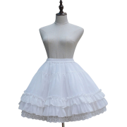 White Lolita Ruffled Petticoat Skirt - Suknje - 