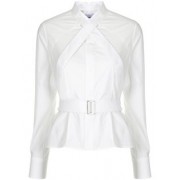 White Strap Detail Shirt - Resto - 