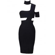 Whoinshop Women's Halter Celebrity Cutout Knee Length Fashion Bandage Night Club Party Dresses - Dresses - $45.99  ~ £34.95