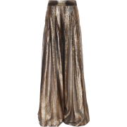 Wide Leg Metallic Stripe Print Pants - Capri & Cropped - 