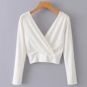 Wild V-neck halter solid color knit cros - Košulje - kratke - $25.99  ~ 165,10kn