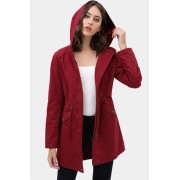 Wine Long Line Hooded Utility Anorak Jacket Coat - Куртки и пальто - $46.75  ~ 40.15€