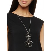 Wire Flower Necklace with Drop Earrings - Earrings - $5.99 
