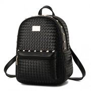 Woman's Woven Spikes Leather Mini School Travel Daypack Satchel Wallet - Torby - $24.99  ~ 21.46€