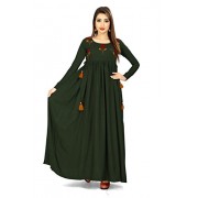 Women Dress Kurta Green Anarkali Cotton Designer Kurti Ready To Wear - Dresses - $32.00 