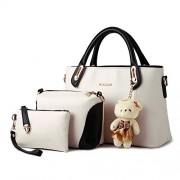 Women Multi-Purpose 3pc set Purse PU Leather Clutches Tote Bag Top-handle Shoulder Handbags - Bag - $43.99 