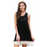 Women's Summer Sleeveless Dress Casual Loose Lace Hem Tunic Dresses Sundress - Dresses - $16.99 