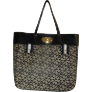 Women's Tommy Hilfiger Large NS Tote Handbag (Black Alpaca) - Hand bag - $129.00 