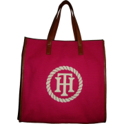 Women's Tommy Hilfiger Large NS Tote Handbag (Pink/White//Tan) - Hand bag - $129.00 