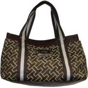 Women's Tommy Hilfiger Medium Iconic Tote (Brown/Tan Large Logo) - Hand bag - $99.00 