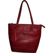 Women's Tommy Hilfiger Medium/Large NS Genuine Leather Tote Handbag (Deep Red) - Hand bag - $249.00 