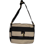 Women's Tommy Hilfiger Medium Messenger Tote Handbag (Black/White) - Hand bag - $64.99 